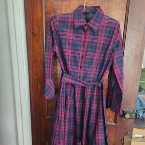 Talbott plaid shirtdress
